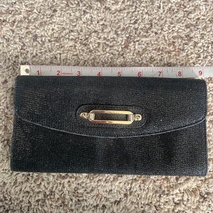 Jimmy choo black glittery evening clutch
